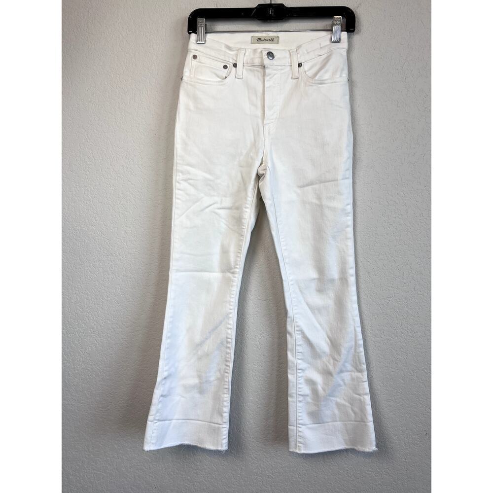 Stylish Madewell Cali Demi-Boot White Jeans - Size 25